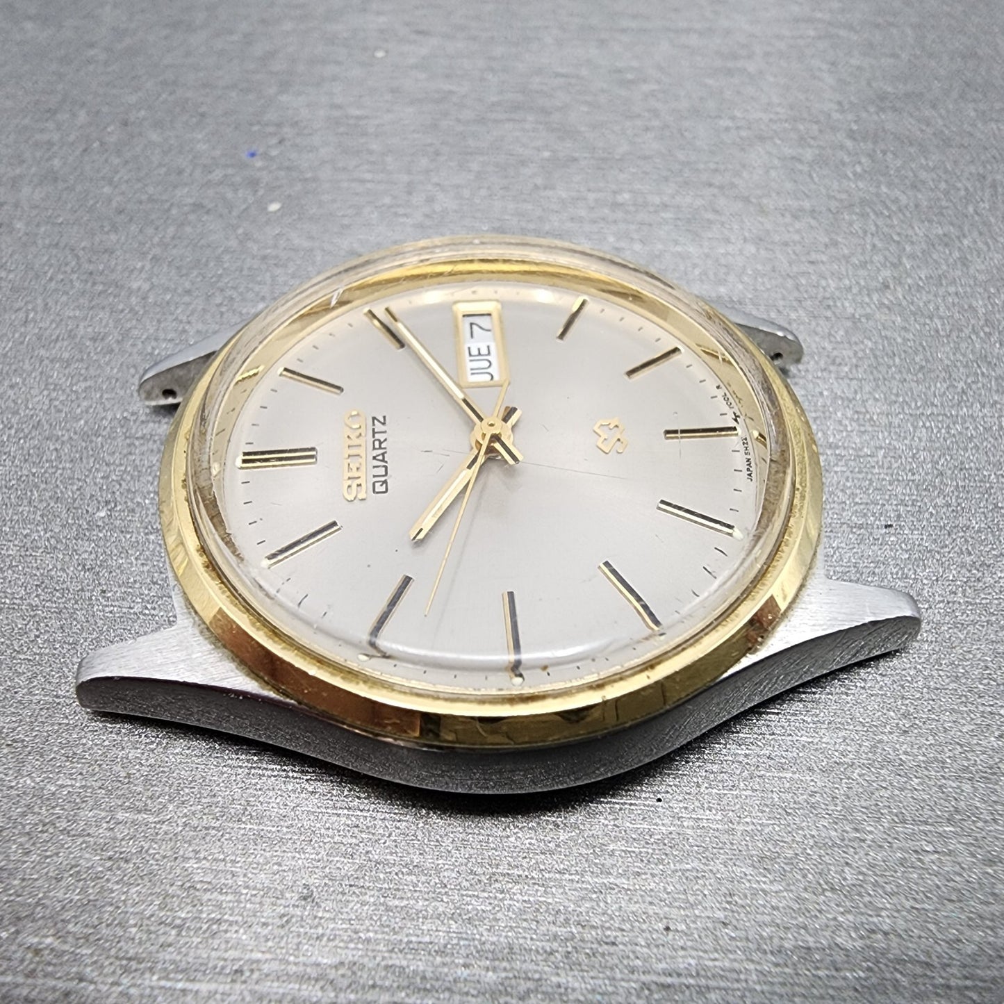 Seiko SQ Watch Men 35mm Gray Dial Two Tone Daydate READ!!! 81227039 New Battery3