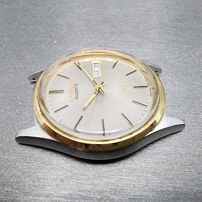 Seiko SQ Watch Men 35mm Gray Dial Two Tone Daydate READ!!! 81227039 New Battery3