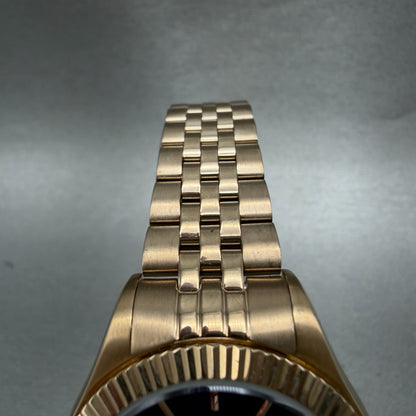 Timex Waterbury Legacy Watch Women Blue Dial Rose Gold Tone Date Round New Batt4