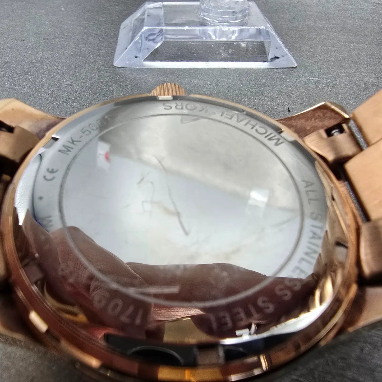 Michael Kors Runway Watch Women 45mm Pink Dial Rose Gold Tone MK-5661 NewBattery9