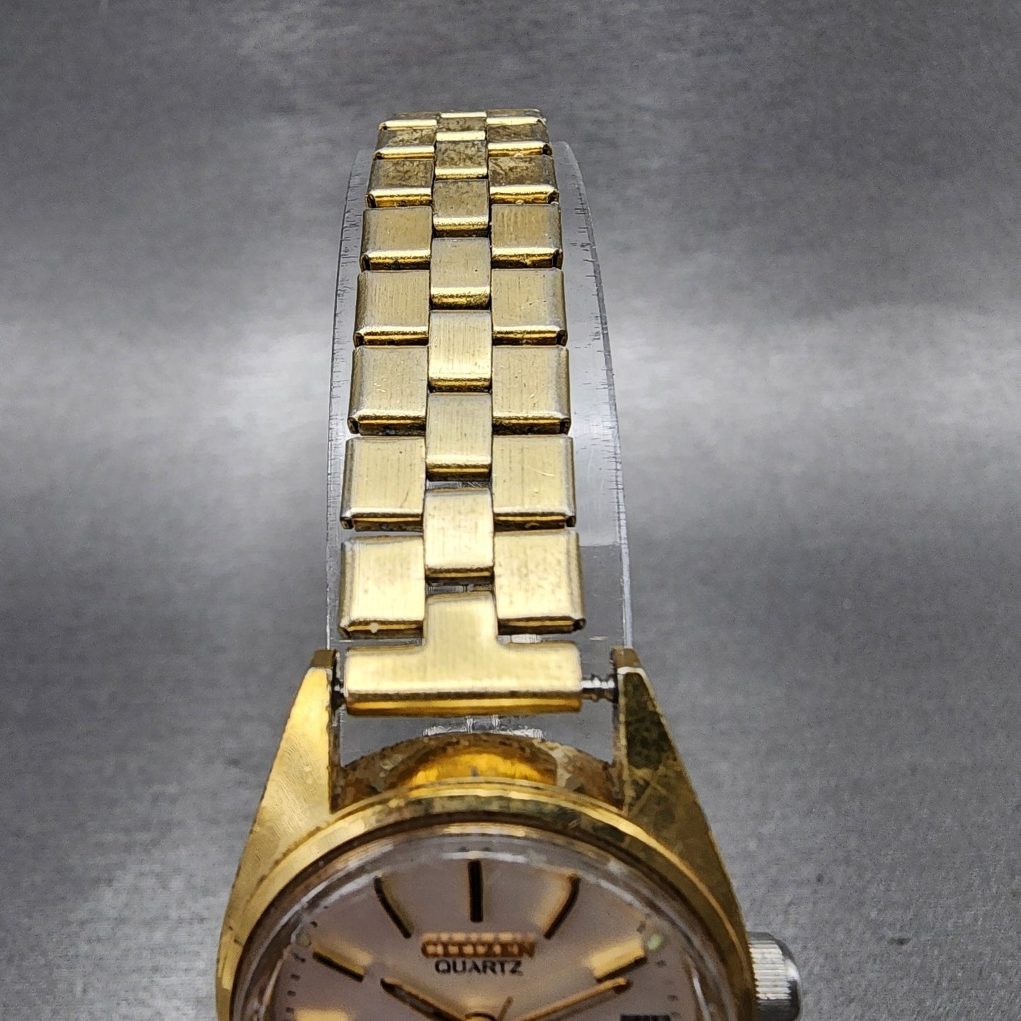 Citizen Seven Watch Women 24mm White Dial Gold Tone Date Round New Battery VTG5