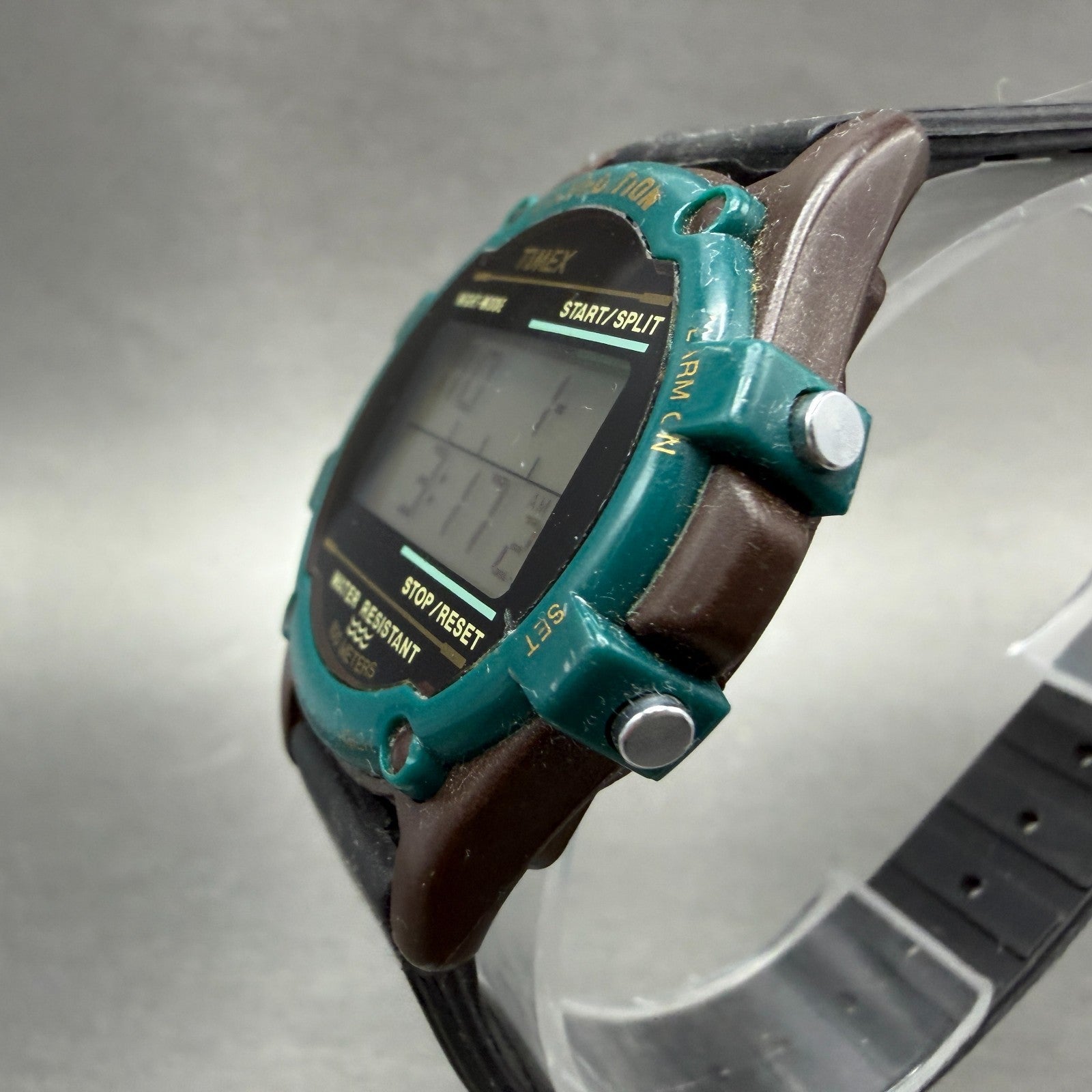 Timex Expedition Watch Men 40mm Digital Brown & Green Alarm Chrono New Battery2