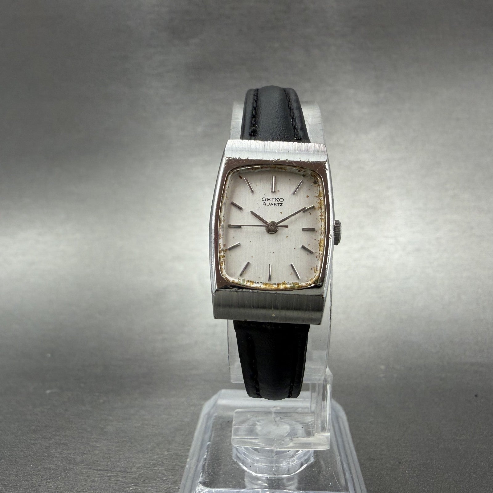 Seiko Tank Watch Women 16mm Silver Dial Silver Tone 2C21-5160 New Battery5
