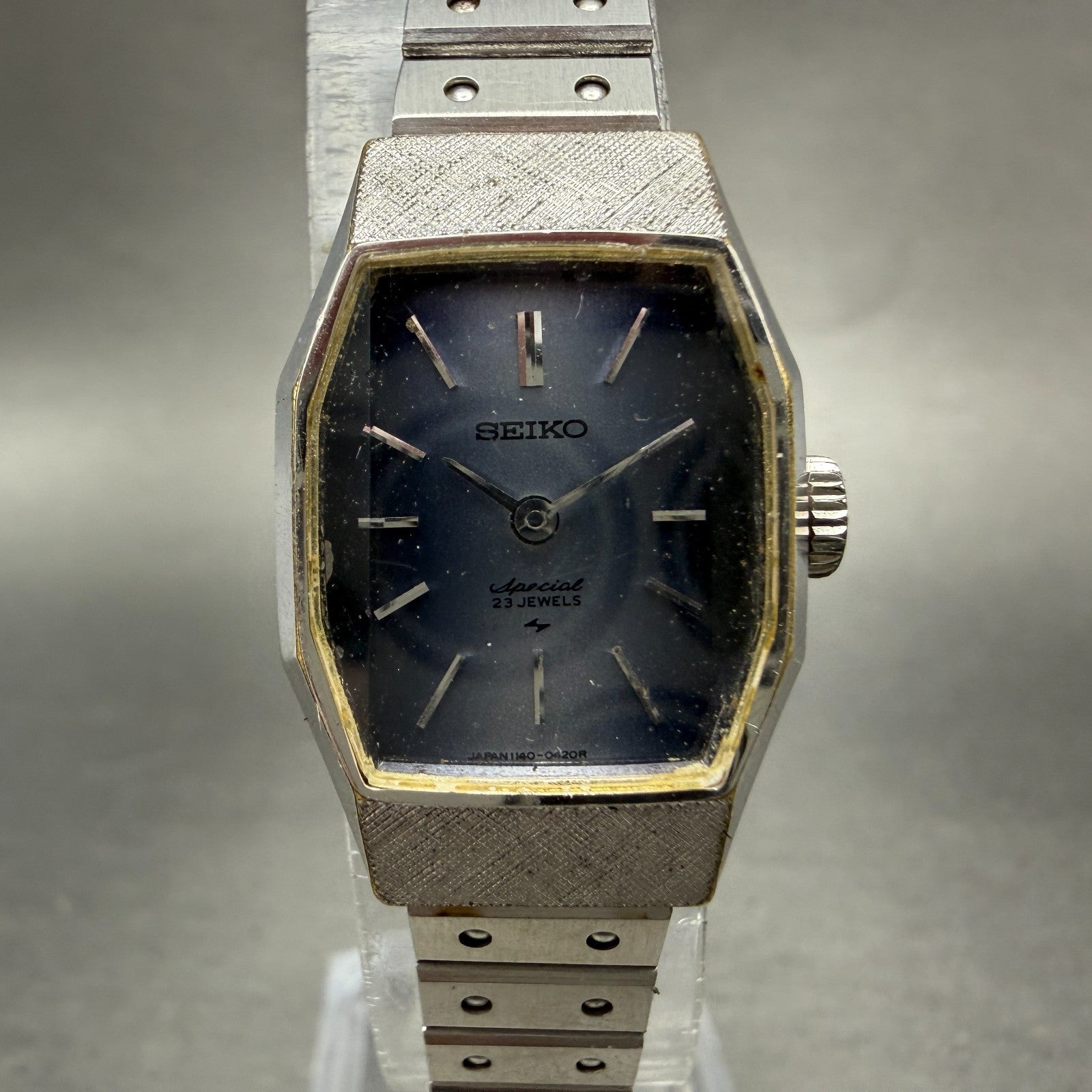 Seiko Special Watch Women 19mm Blue Dial Silver Tone Manual 1140-3150 Runs VTG0