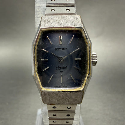 Seiko Special Watch Women 19mm Blue Dial Silver Tone Manual 1140-3150 Runs VTG0