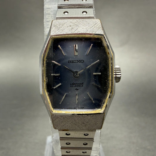 Seiko Special Watch Women 19mm Blue Dial Silver Tone Manual 1140-3150 Runs VTG0