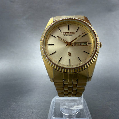 Citizen CQ President Watch Men 35mm Gold Dial Gold Tone Daydate 6101-915224 PART6
