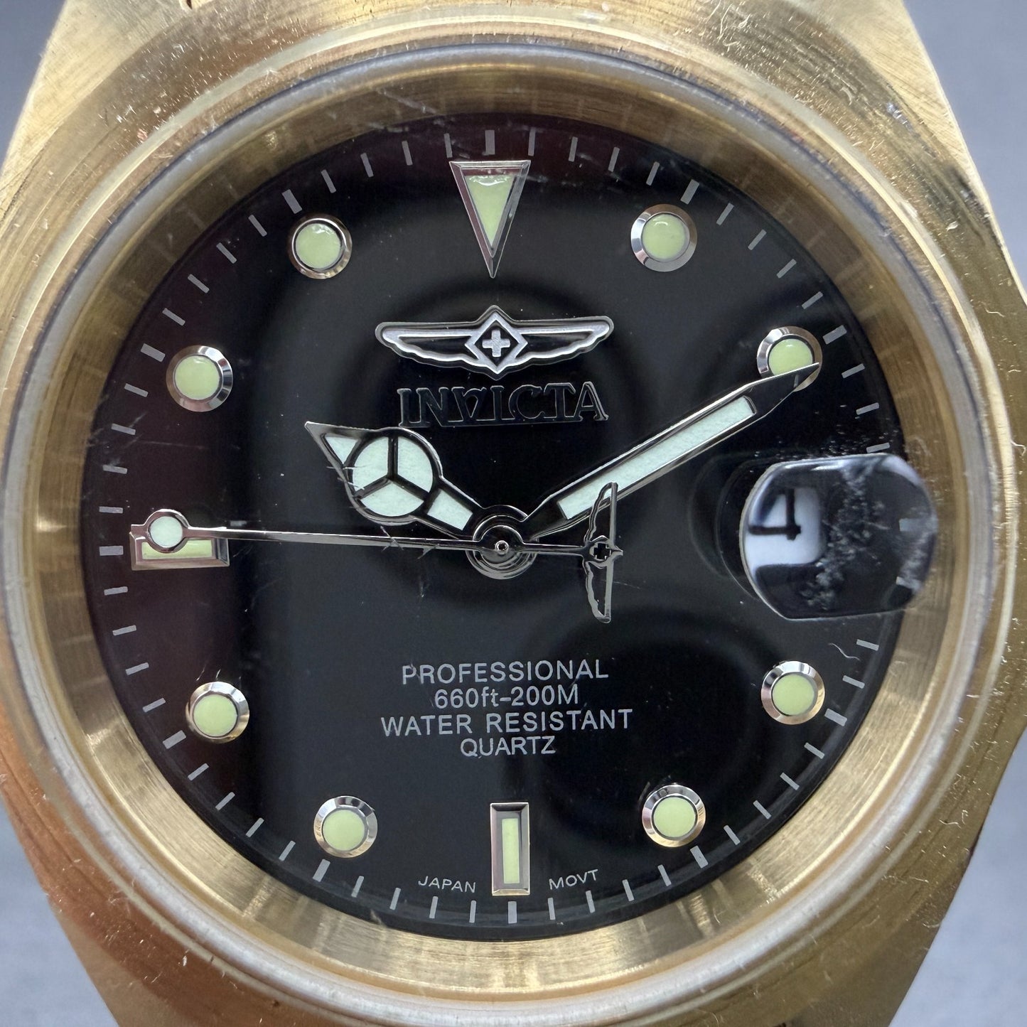 Invicta Pro Diver Watch Men 37mm Black Dial Gold Tone Date 8936 READ New Battery3