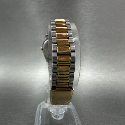 Seiko SQ Watch Women 24mm Gold Dial Two Tone Daydate Round 3E23-0A60 New Batt ST7