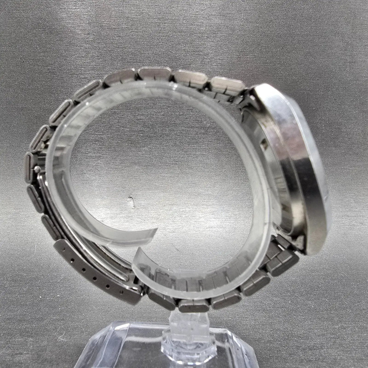 Seiko Automatic Watch Men 37mm Blue Dial Silver Daydate 7009-5059 Oval Runs VTG8