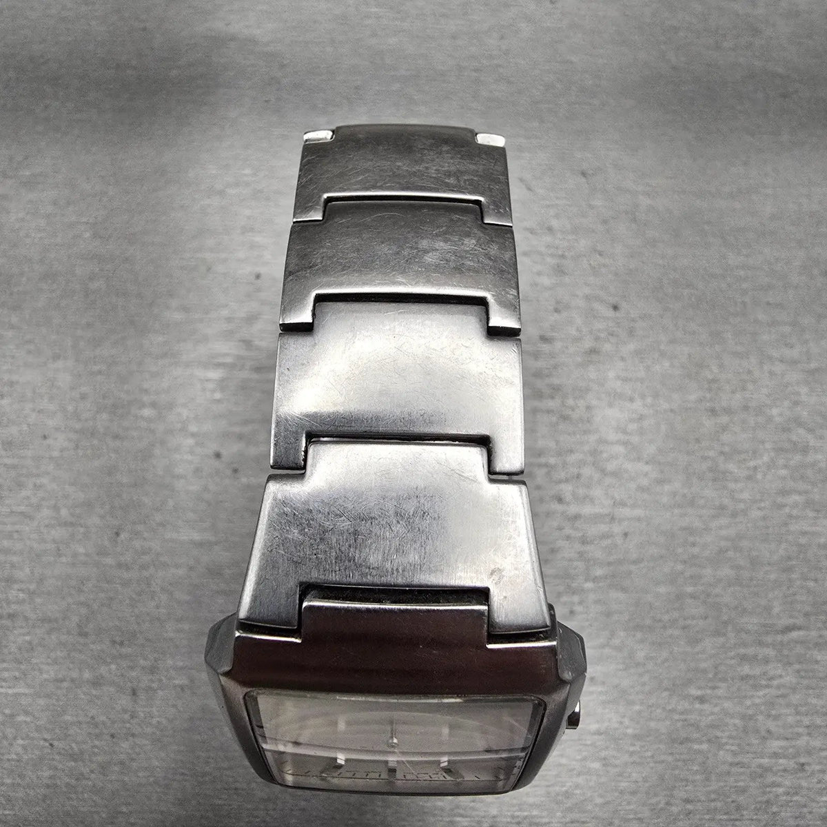 Seiko Watch Men 32mm Silver Dial Silver Tone Date Rectangle 7N32-0AL0 New Batt4