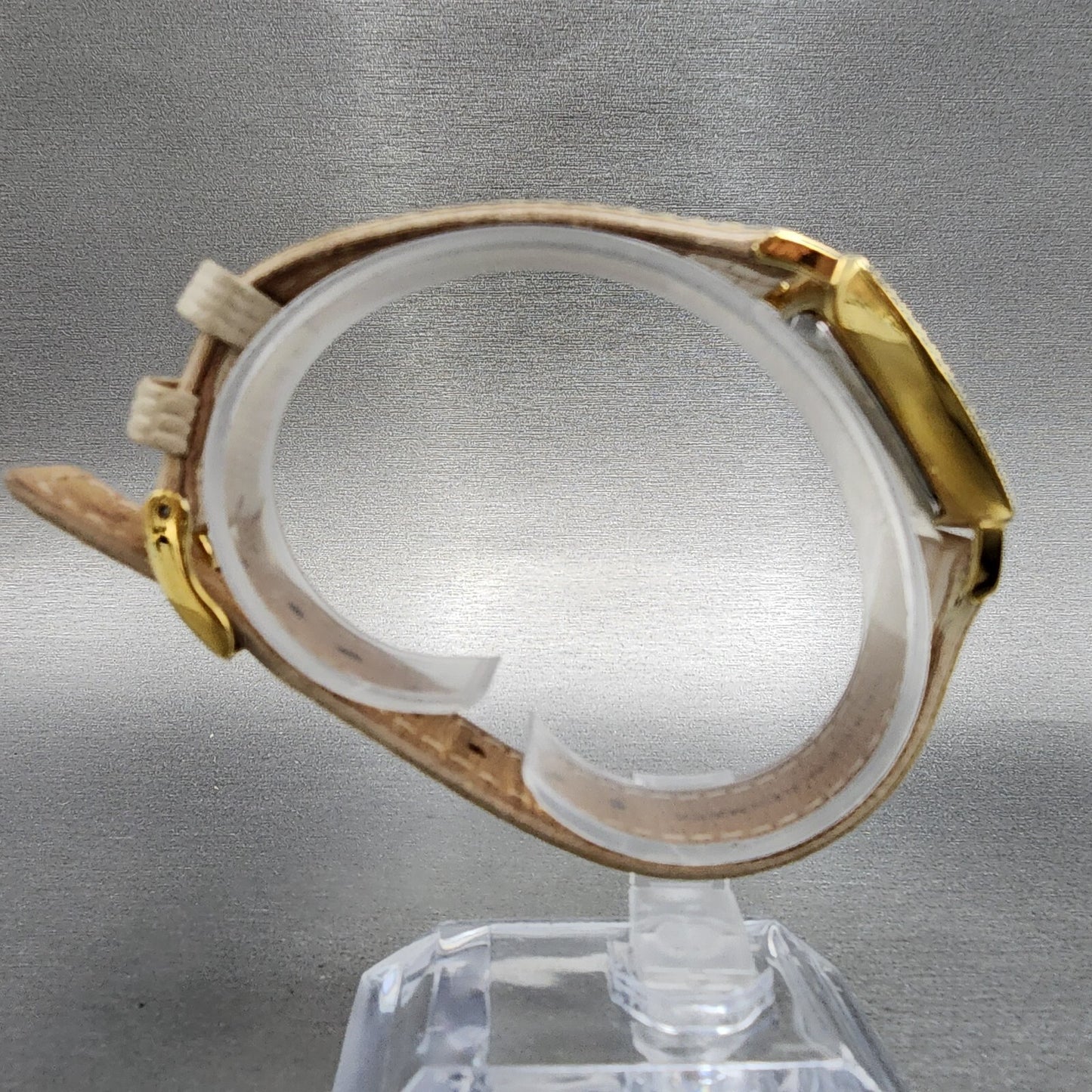 Skagen Watch Women 28mm MOP Dial Gold Tone Crystal Bezel Square New Battery