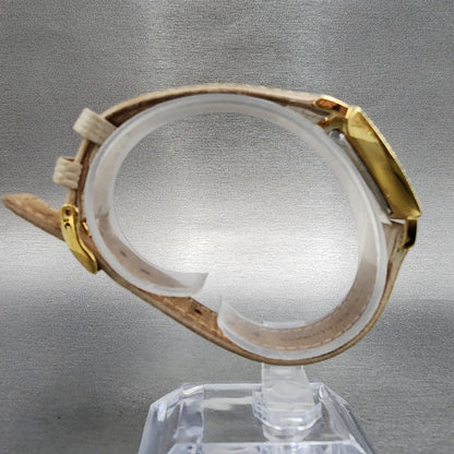 Skagen Watch Women 28mm MOP Dial Gold Tone Crystal Bezel Square New Battery