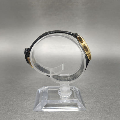 VTG Citizen CQ Watch Women 21mm Black Dial Gold Tone Round 3220-914864 New Batt