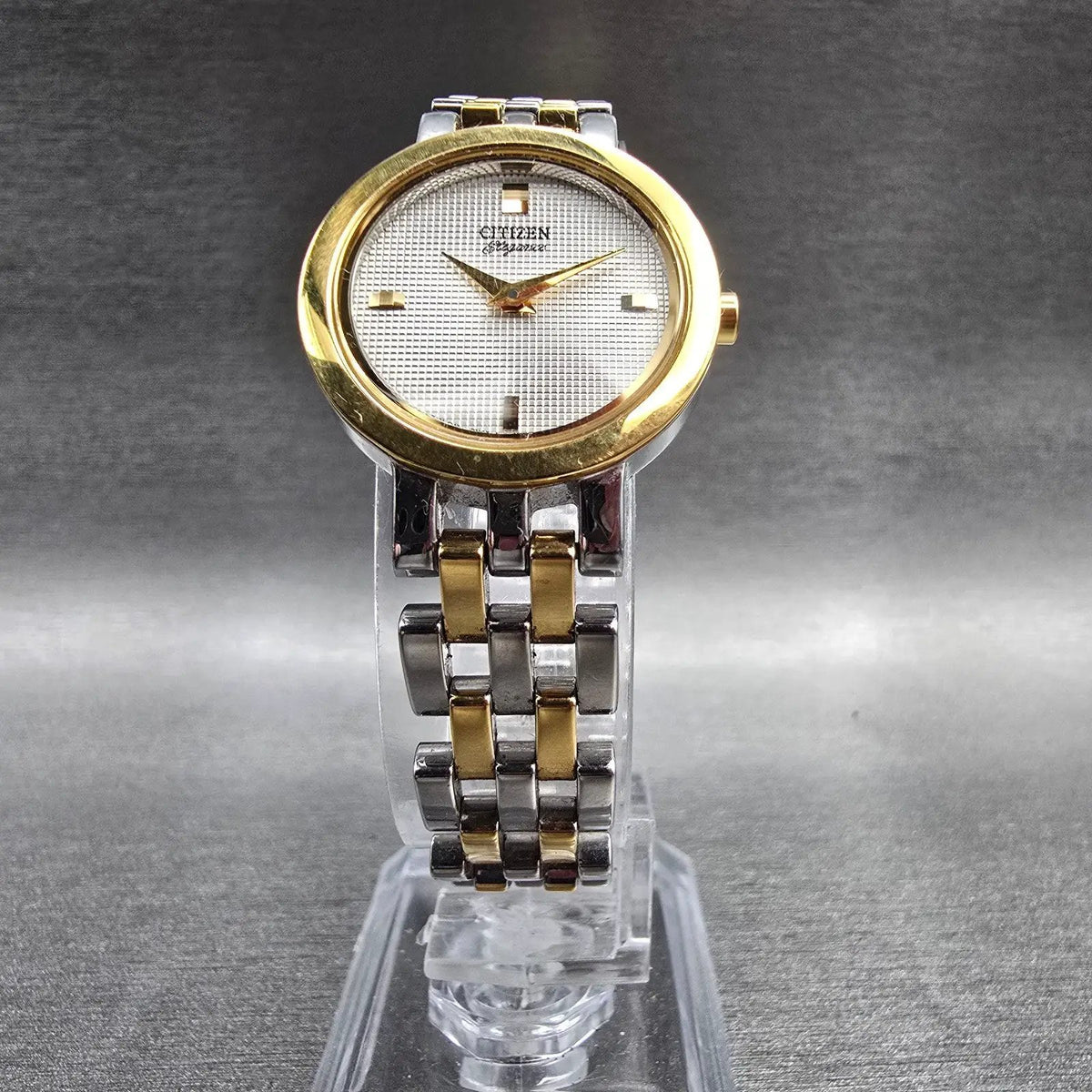 Citizen Elegance Watch Women 23mm Silver Dial Two Tone Round 5920-S76221 New Bat5