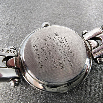 Seiko Exceline  Watch Women 20mm Black Dial Two Tone Round 1f200d0a New Batt9