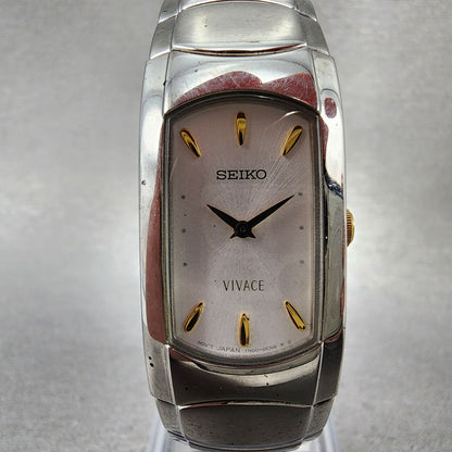 Seiko Vivace Watch Women 18mm Silver Dial Silver Tone 1n00-6k70 New Battery