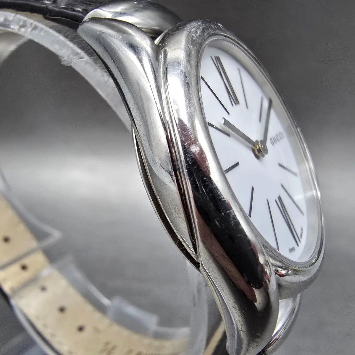 Gucci Horsebit Watch Women 30mm White Dial Steel 140.5 Round New Battery3