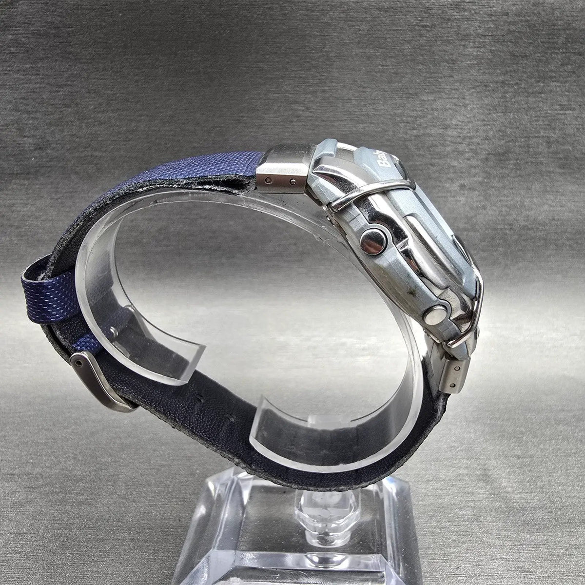 Casio Baby-G MSG-133 Watch Women 42mm Silver Blue Chrono Alarm New Battery8