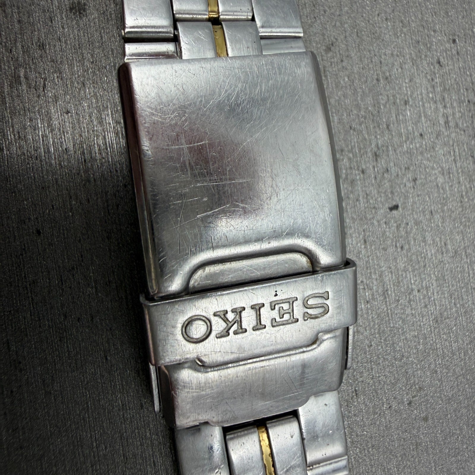 Seiko Bracelet 20mm Stainless Steel Two Tone 4859-G Vintage READ!!! Japan3