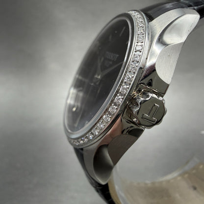 Tissot Couturier Watch Women 32mm Black Dial Steel Diamond Bezel NO CASEBACK2