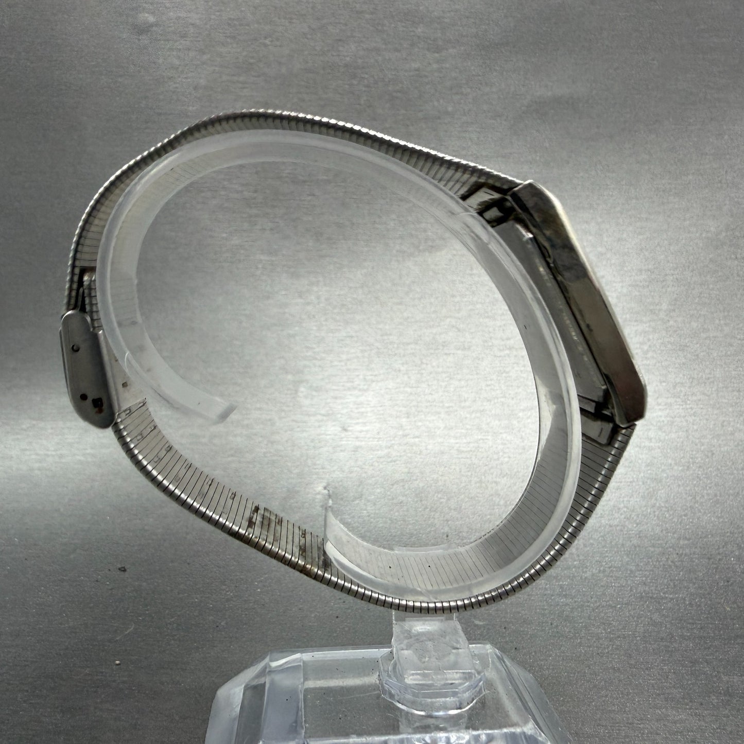 Seiko Playboy Tank Watch Men 25mm Gray Dial Two Tone Date Y102-5340 New Battery8