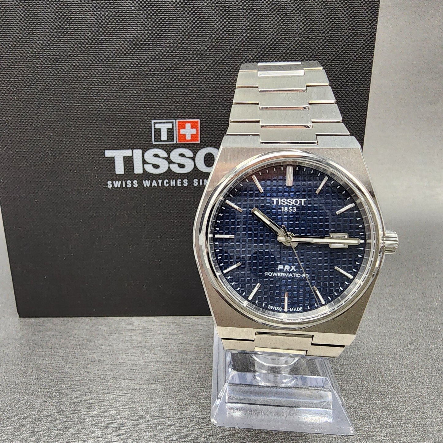 Tissot PRX Powermatic 80 Watch Men 40mm Blue Dial Steel Date T137.407.11.041.000