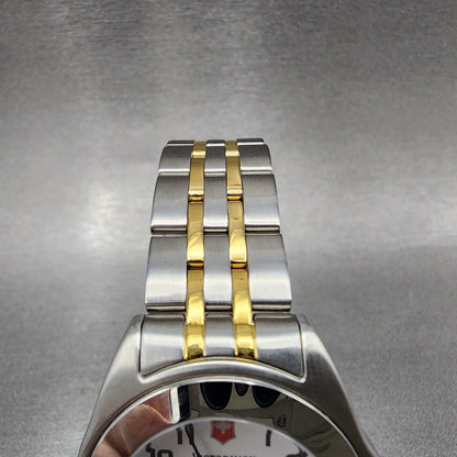 Victorinox Swiss Army Watch Women 32mm White Dial Two Tone Date Round New Batt6