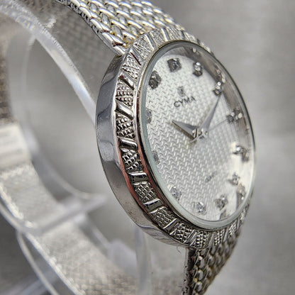 Cyma Watch Women 23mm Silver Dial Silver Tone Round 810 New Battery ABC1233
