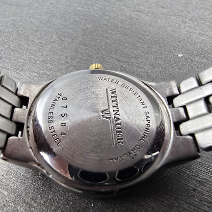 Wittnauer Laureate Watch Women 25mm White Dial Two Tone Date Round New Battery9