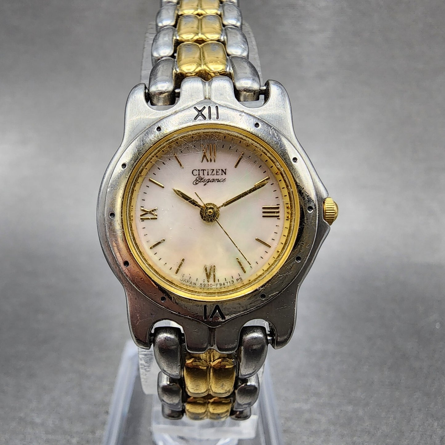 Citizen Elegance Watch Women 23mm MOP Dial Two Tone Round 5930F91334 New Batt0