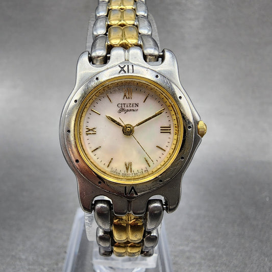 Citizen Elegance Watch Women 23mm MOP Dial Two Tone Round 5930F91334 New Batt0