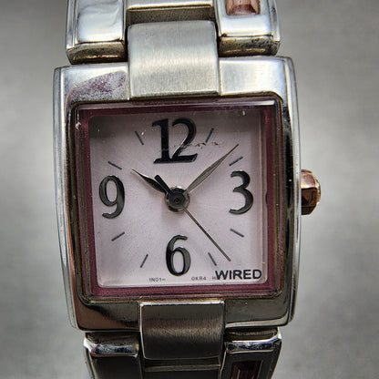 Seiko Wired Tank Watch Women 16mm White Dial Silver Tone 1n010fe0 New Battery1