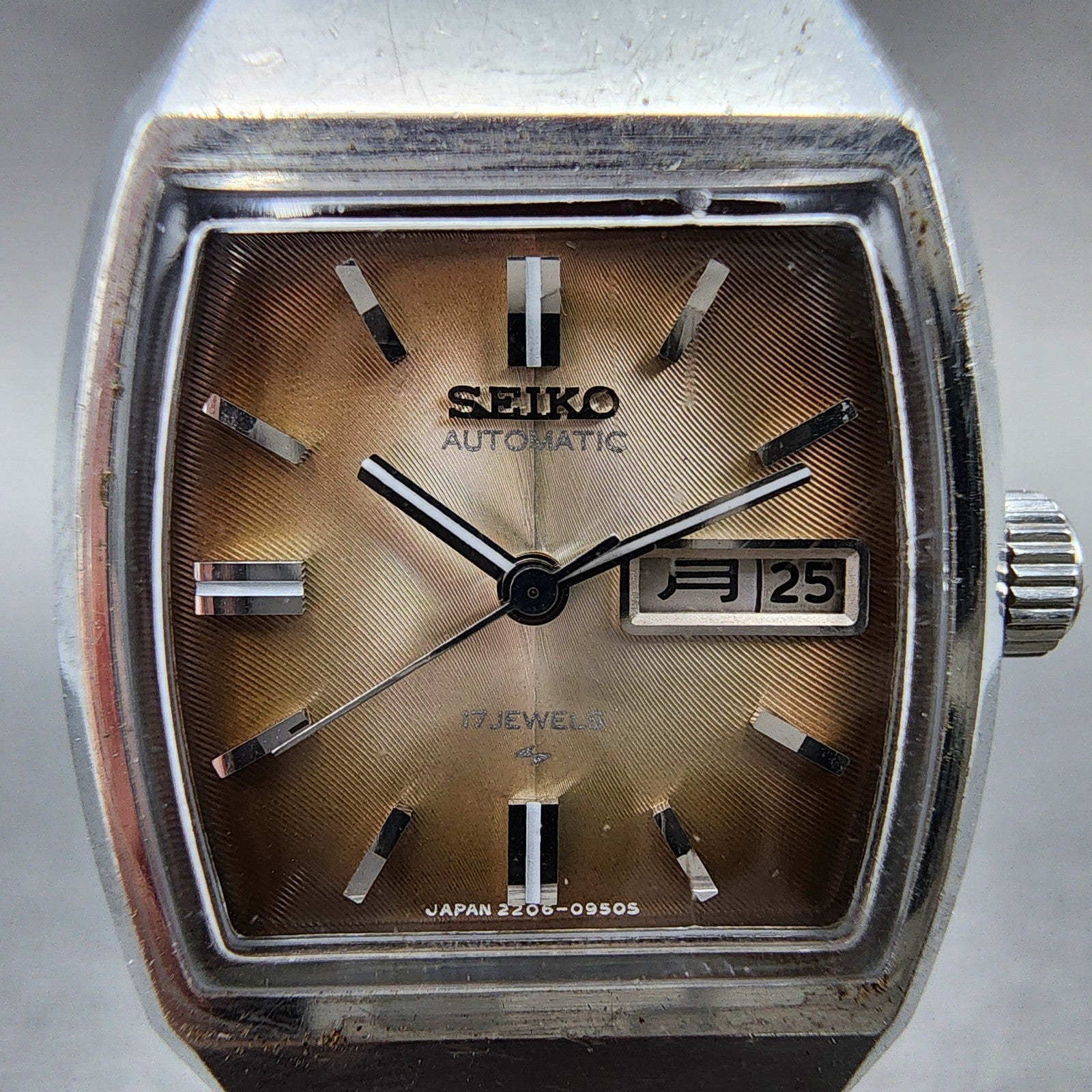 Seiko Automatic Watch Women 23mm Brown Dial Silver Tone Daydate 22063050 Runs1