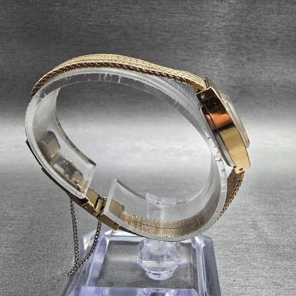 Seiko Watch Women 15mm Brown Dial Gold Tone Oval 11-7039 Manual Wind Vintage JP28