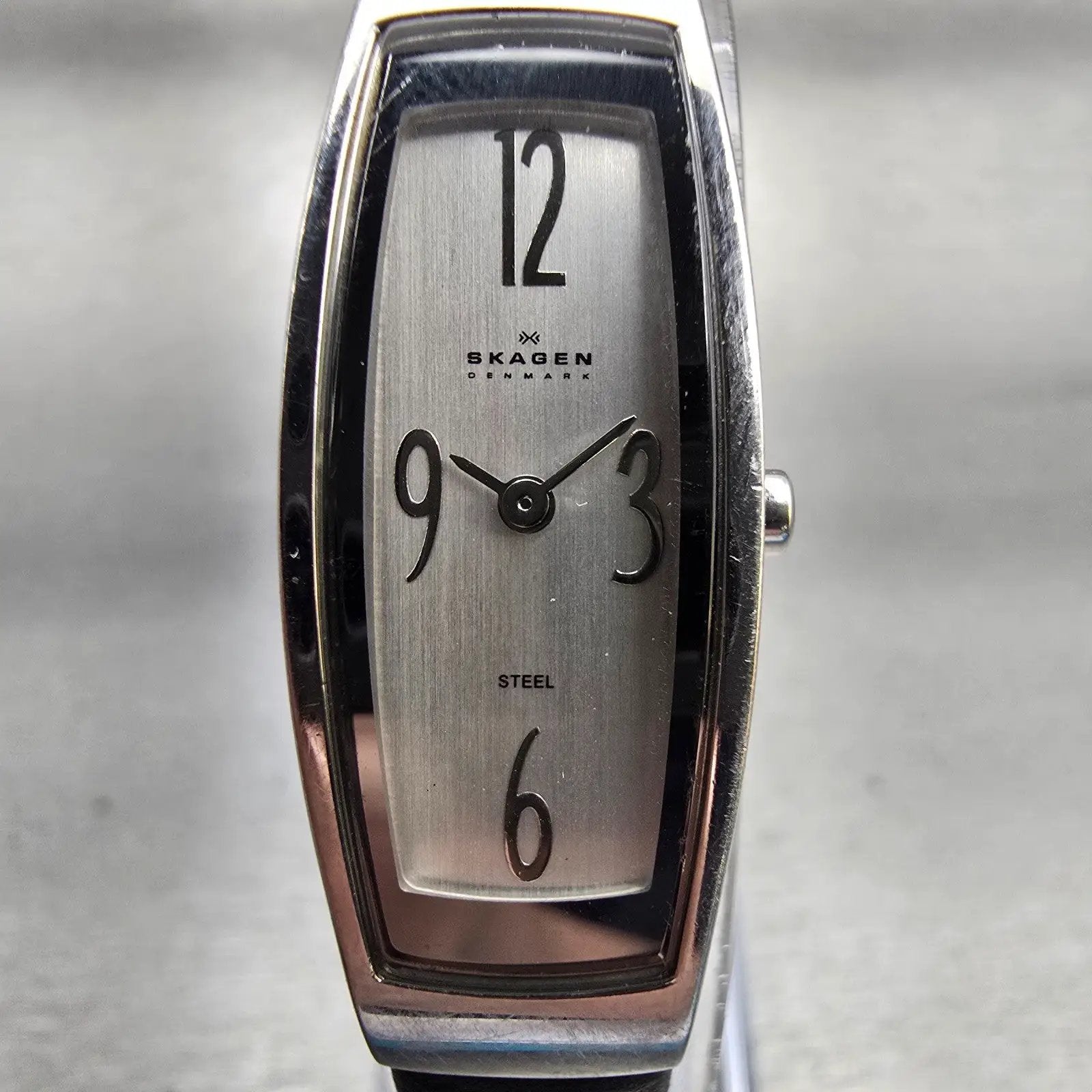 Skagen Watch Women 14mm Silver Dial Silver Tone Rectangle 522SSLC New Battery1