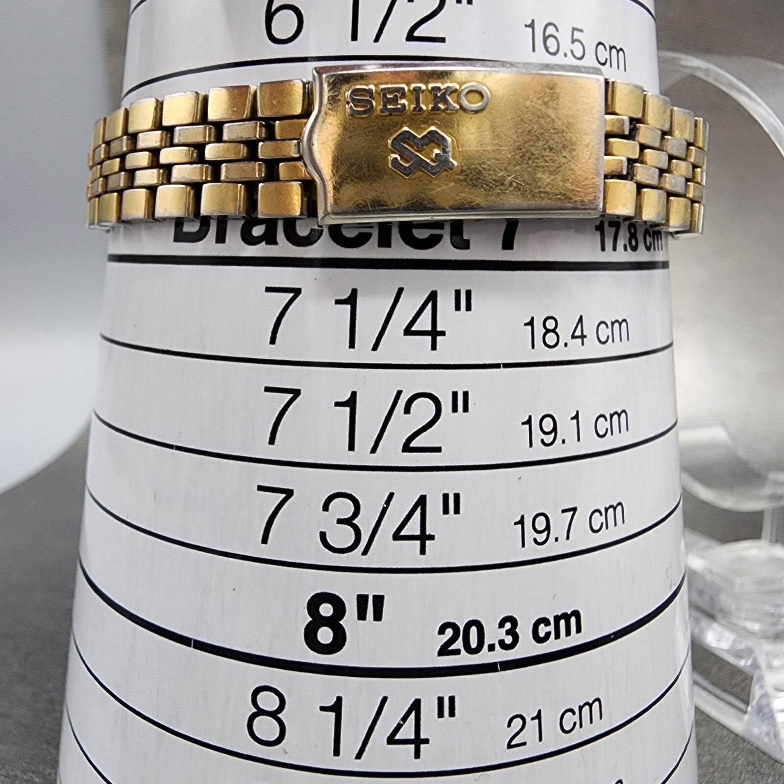 Seiko SQ Watch Women 25mm Champagne Dial Gold Tone Daydate Round New Battery10
