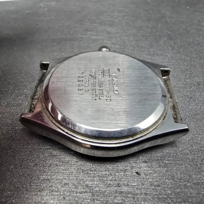 Casio MMW-80 Watch Men 34mm Silver Dial Silver Daydate Round VTG 394 PARTS12
