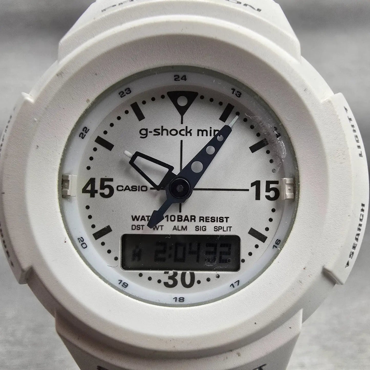 Casio G-Shock Mini GMN-50 Watch Women White White Chrono Alarm New Battery READ1