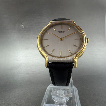 Seiko Watch Men 33mm Silver Dial Two Tone Round Vintage 5Y30-7010 New Battery5