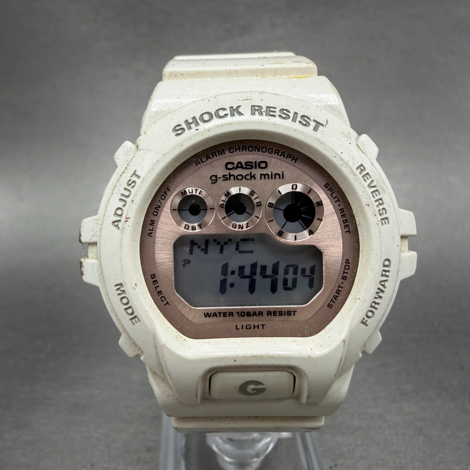 Casio  G-Shock Mini Watch Women 43mm Digital White Alarm Chrono GMN-691 New Batt0