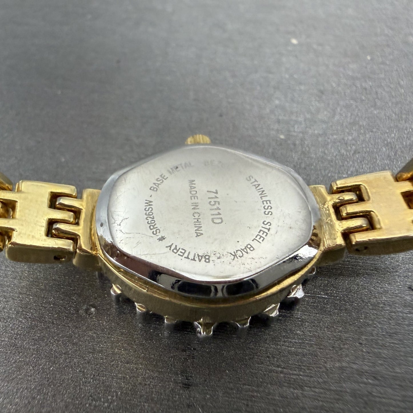 Lucien Piccard Dufonte Watch Women 18mm Champagne Dial Gold Diamond Bezel NewBat9