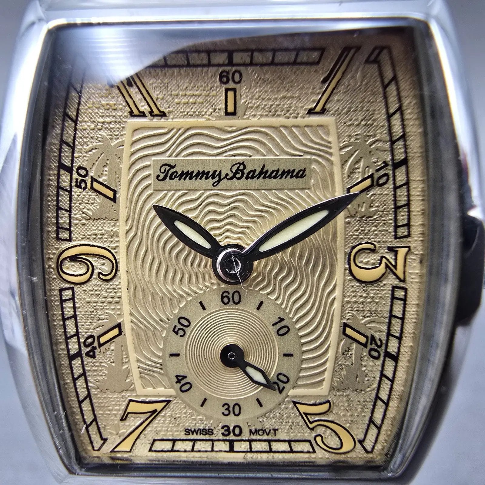 Tommy Bahama Watch Women 25mm Cream Dial Silver Tone Small Seconds New Battery1