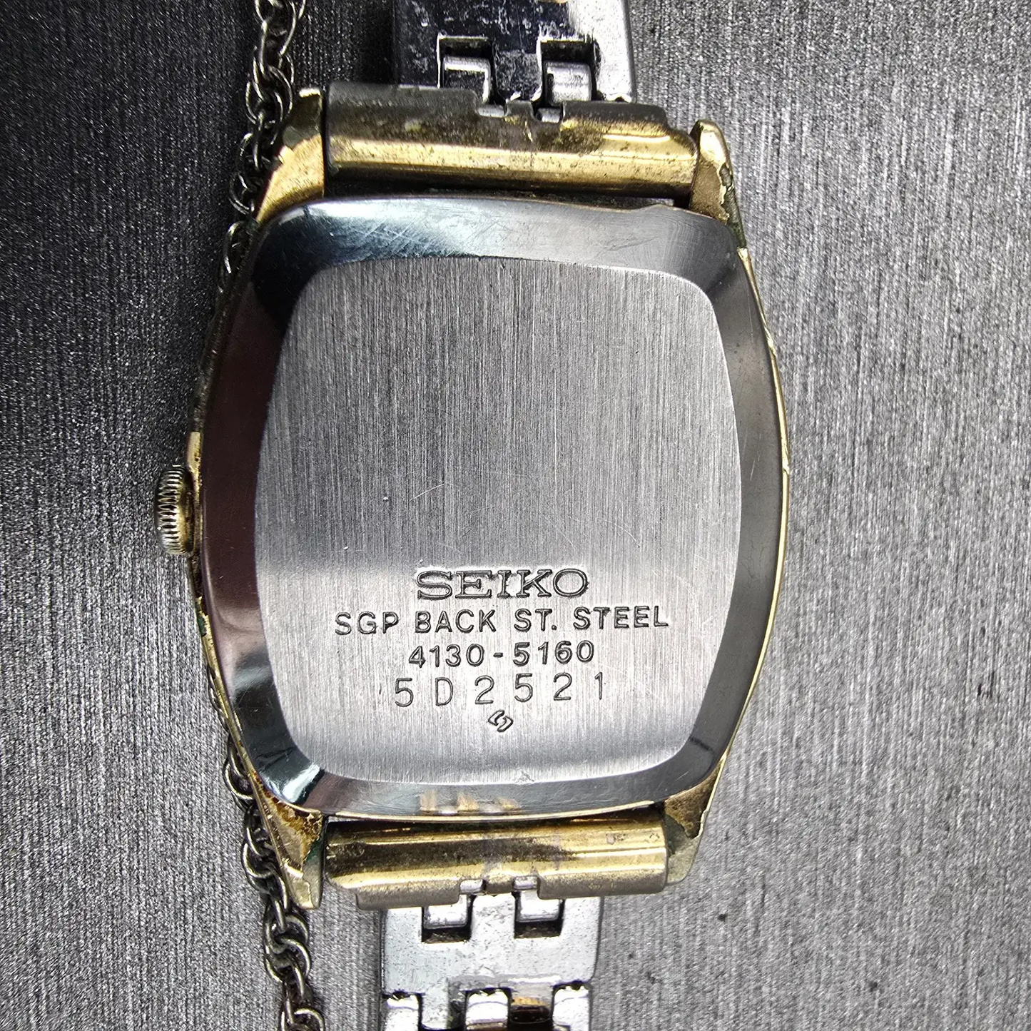 Seiko Watch Women 24mm Silver Dial Gold Tone Oval 4130-5160 New Battery Vintage10