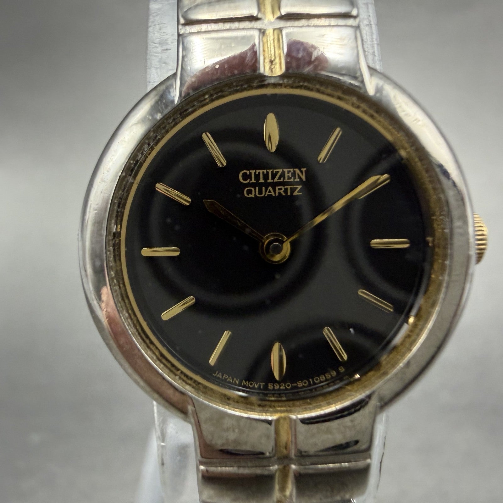 Citizen Watch Women 21mm Black Dial Two Tone Round 5920-S006007 New Battery AB1
