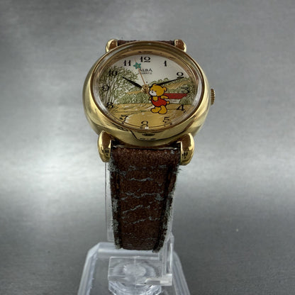 Seiko ALBA Watch Women 27mm White Dial Gold Tone Round V8110850 New Battery5