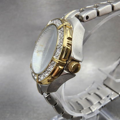 Fossil Dive Watch Women 28mm MOP Dial Two Tone Date Crystal Bezel AM3757 NewBat2