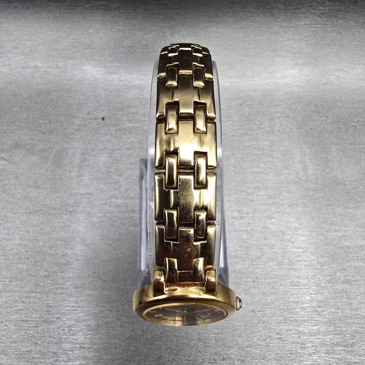 Seiko Watch Women 24mm Brown Dial Gold Tone Round 1N00-1E19 New Battery VTG JP24