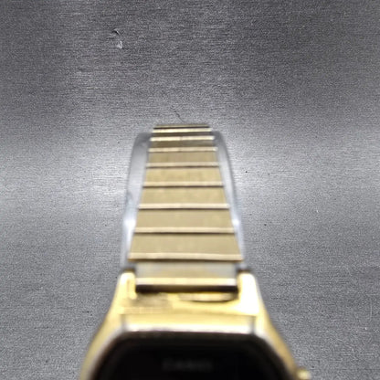 Casio L500 Watch Women 23mm Digital LCD Gold Tone Octagon Date Month New Battery4
