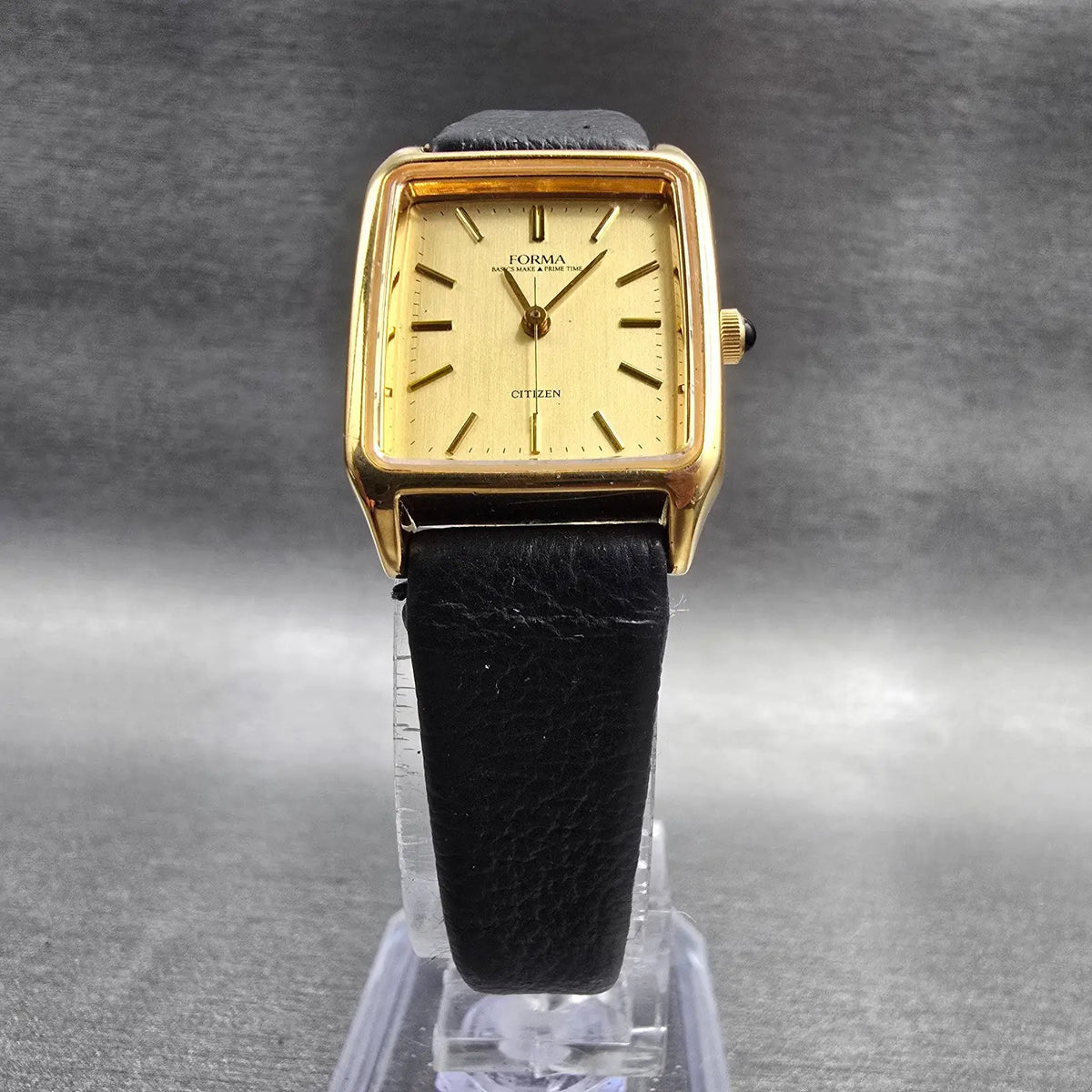 Citizen Forma Watch Women 20mm Gold Dial Gold Tone Rectangle 5430-F40055 New Bat5